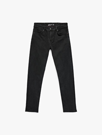 Pamuklu Cepli Normal Bel Slim Fit Jean Pantolon - Brad Jean
