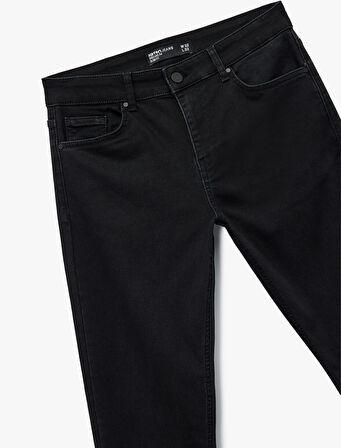 Düğmeli Normal Bel Slim Fit Jean Pantolon - Brad Jean