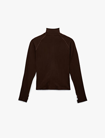 Slim Fit Dikiş Detaylı Fermuarlı Dik Yaka Spor Ceket