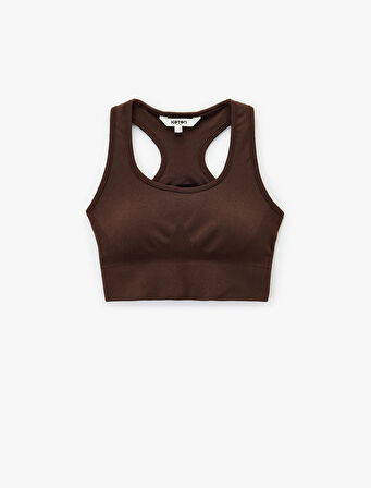 Kaplı U Yaka Sırt Detaylı Sporcu Sütyeni