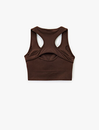 Kaplı U Yaka Sırt Detaylı Sporcu Sütyeni