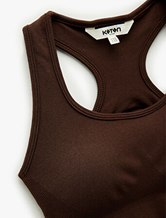 Kaplı U Yaka Sırt Detaylı Sporcu Sütyeni