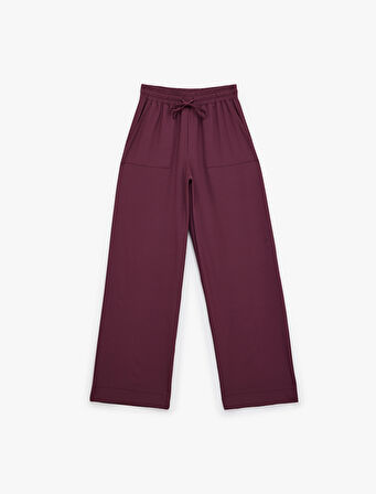 Rahat Kalıp Cepli Beli Bağcıklı Geniş Paça Spor Eşofman Altı