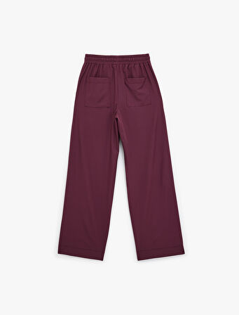 Rahat Kalıp Cepli Beli Bağcıklı Geniş Paça Spor Eşofman Altı