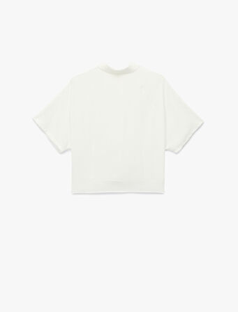 Aerobin Kumaş Kısa Kollu Önden Bağlama Detaylı Crop Gömlek