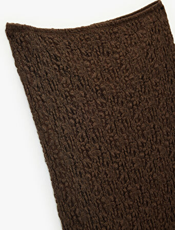 Asimetrik Kesim Slim Fit Midi Dantelli Etek