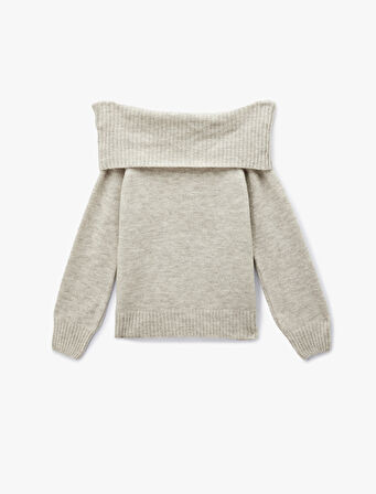 Madonna Yaka Omzu Açık Triko Kazak