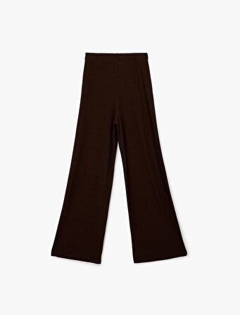 Viskon Karışımlı Yüksek Bel İspanyol Paça Tayt Pantolon