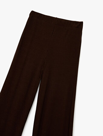 Viskon Karışımlı Yüksek Bel İspanyol Paça Tayt Pantolon