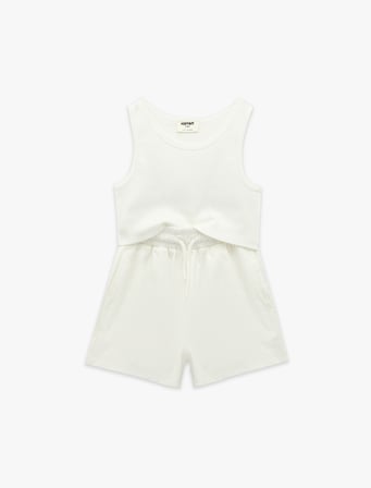 Pamuklu Ribanalı Atlet ve Şort Seti