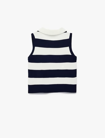 Slim Fit Triko Kolsuz Polo Yaka Bluz