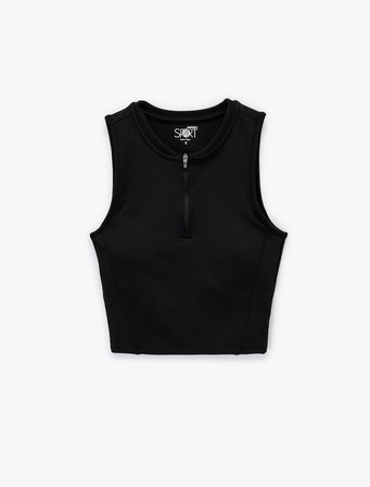 Fermuarlı Yaka Kolsuz Slim Fit Sporcu Atleti