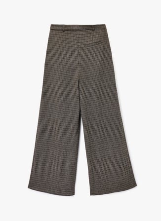 Koton Kahverengi Kadın Loose Fit Kaz Ayağı Pantolon 6WAK40042EW