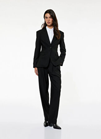 Koton Normal Bel Regular Fit Siyah Kadın Pantolon 6WAK40143PW