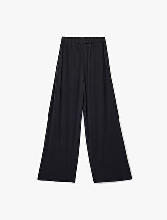 Yüksek Bel Rahat Kalıp Modal Pileli Geniş Paça Spor Eşofman Altı