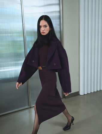 Crop Kaban Oversize Buklet Uzun Kollu Düğmeli Kruvuze
