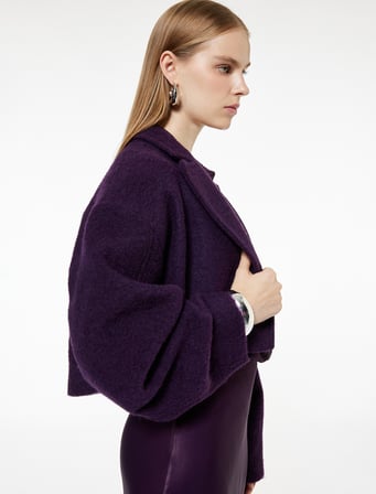 Crop Kaban Oversize Buklet Uzun Kollu Düğmeli Kruvuze