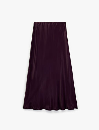 Viskon Kumaş Kloş Midi Boy Saten Etek