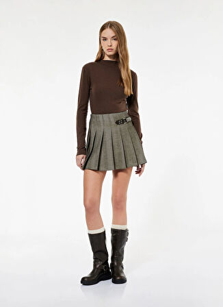 Koton Dik Yaka Kahve Kadın Bluz 6WAK80247EK