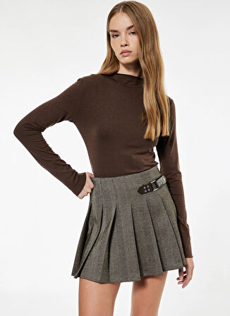 Koton Dik Yaka Kahve Kadın Bluz 6WAK80247EK