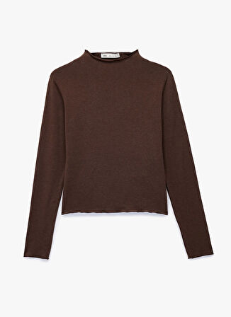 Koton Dik Yaka Kahve Kadın Bluz 6WAK80247EK