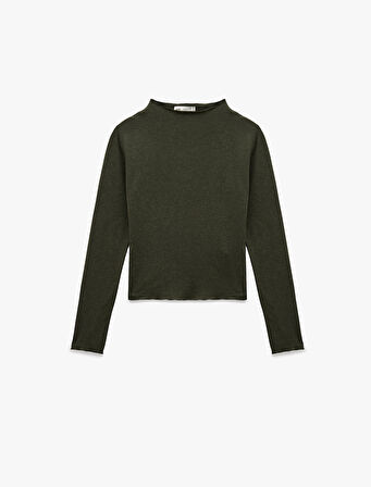 Koton X Sima Tarkan - Koyun Yünü Karışımlı Uzun Kollu Hafif Dik Yaka Bluz