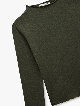 Koton X Sima Tarkan - Koyun Yünü Karışımlı Uzun Kollu Hafif Dik Yaka Bluz