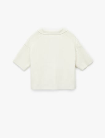 Koton X Sima Tarkan - Kısa Kollu Polo Yaka Oversize Triko Kazak