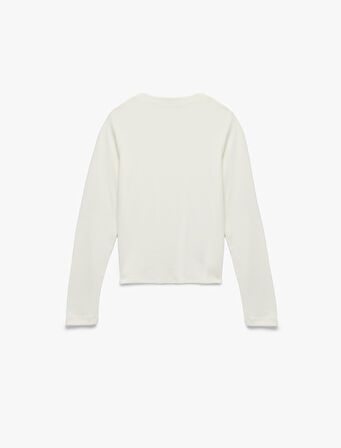 Dik Yaka Slim Fit Modal Karışımlı Basic Uzun Kollu Tişört