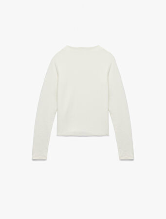 Dik Yaka Slim Fit Modal Karışımlı Basic Uzun Kollu Tişört