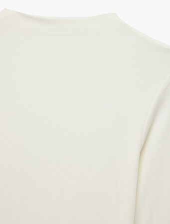 Dik Yaka Slim Fit Modal Karışımlı Basic Uzun Kollu Tişört