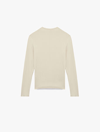 Dik Yaka Slim Fit Modal Karışımlı Basic Uzun Kollu Tişört