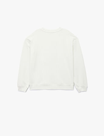 Atatürk Baskılı Uzun Kollu Bisiklet Yaka Pamuklu Sweatshirt