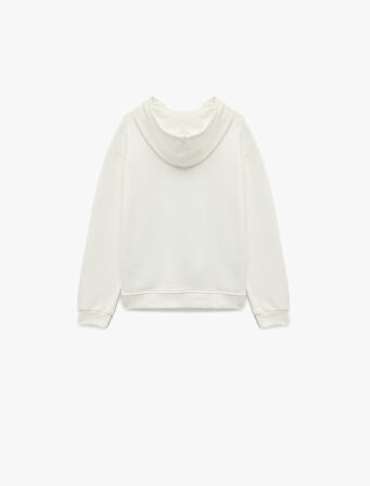 Lisanslı Mickey ve Minnie Mouse Baskılı Oversize Kapşonlu Sweatshirt