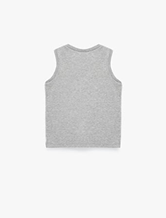 Bisiklet Yaka Pamuk Karışımlı Kolsuz Atlet