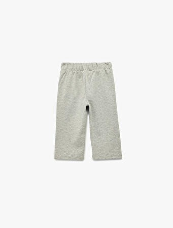 Ribanalı Kesik Paça Detaylı Beli Bağcıklı Eşofman Altı