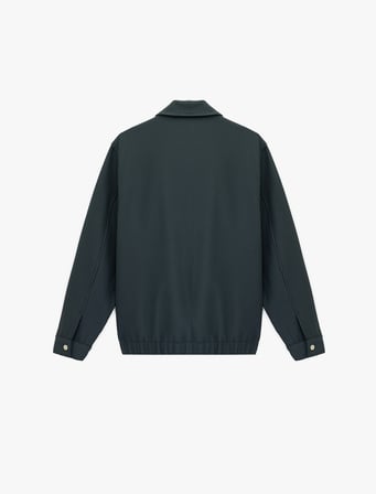Regular Fit Uzun Kollu Cepli Gömlek Yaka Fermuarlı Fitilli Bomber Ceket
