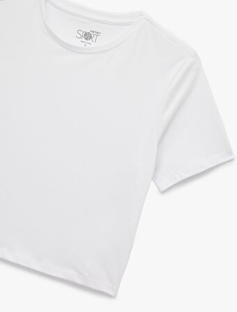 Slim Fit Kısa Kollu Bisiklet Yaka Spor Tişört