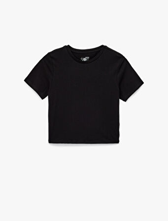 Slim Fit Kısa Kollu Bisiklet Yaka Spor Tişört