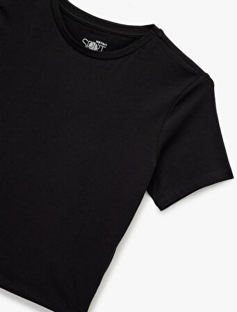 Slim Fit Kısa Kollu Bisiklet Yaka Spor Tişört