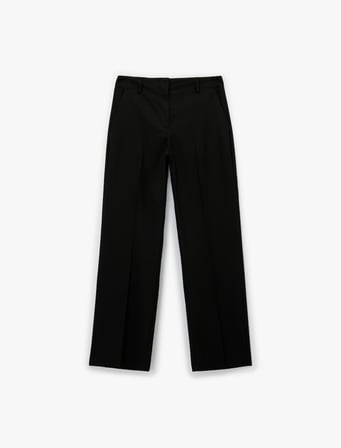 Yüksek Bel Geniş Paça Basic Kumaş Pantolon