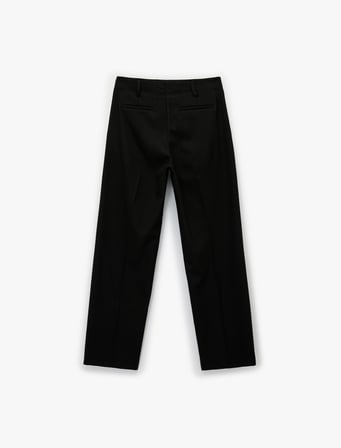 Yüksek Bel Geniş Paça Basic Kumaş Pantolon