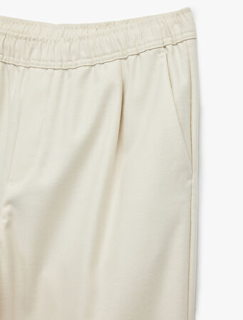 Cep Detaylı Viskon Karışımlı Beli Lastikli Kışlık Pantolon