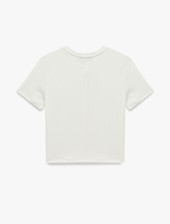 Regular Fit Kısa Kollu Bisiklet Yaka Düğmeli Hırka