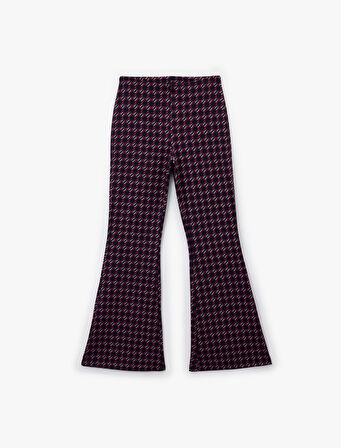 Slim Fit Desenli İspanyol Paça Pantolon