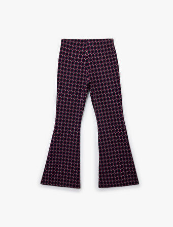 Slim Fit Desenli İspanyol Paça Pantolon