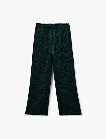 Koton X Melis Ağazat - Straight Fit Cepli Floral Desenli Pantolon