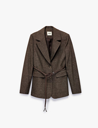 Koton X Melis Ağazat - Cepli Uzun Kollu Kemerli Blazer Ceket
