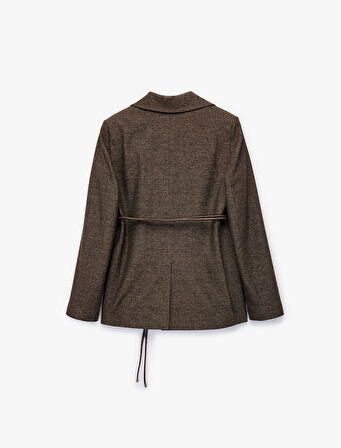 Koton X Melis Ağazat - Cepli Uzun Kollu Kemerli Blazer Ceket
