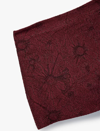 Koton X Melis Ağazat - Metal İplik Detaylı Parıltılı A Kesim Floral Dokulu Mini Etek